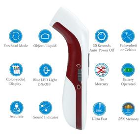 img 2 attached to 🌡️ Amplim No Touch Forehead Thermometer: Hospital-Grade, Touchless Infrared Digital Temperature for Babies, Kids, and Adults - FSA/HSA Eligible (Red/White)
