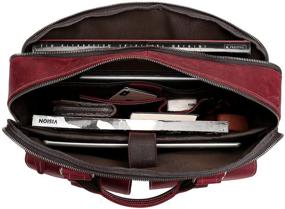 img 1 attached to WILD WORLD Leather 17 Inch Briefcase Shoulder Bag for Men - Business Messenger and Laptop Bag (Red)