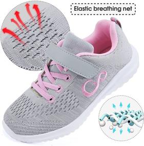 img 2 attached to 👟 Aomigoct Toddler Shoes Boys Girls Sneakers with Strap Non Slip Tennis Shoes Breathable Athletic Sneakers for Boys Comfortable Lightweight Walking Shoes