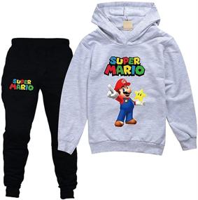 img 3 attached to 🏻 Premium Meina Pullover Sweatpants Tracksuit Sweatshirt: Stylish Boys' Clothing for Active Kids