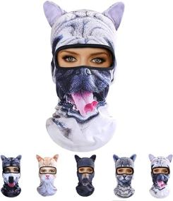 img 4 attached to 🐱 Outgeek Cat Mask Balaclava - Unisex Full Face Hat with Animal Ears for Summer Sports, Helmet Climbing, Fishing Cap