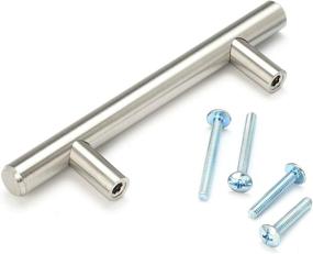 img 4 attached to 🚪 30-Pack Solid Brushed Nickel Cabinet Pulls: Euro Style Stainless Steel Kitchen Hardware with 3-inch Hole Center, 5-inch Length Drawer Handles