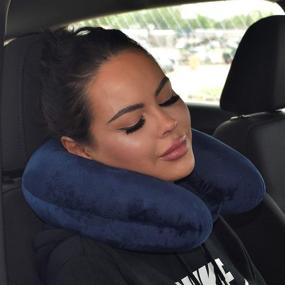 img 2 attached to Discover Ultimate Comfort with World's Best Feather Soft Microfiber Neck Pillow in Navy