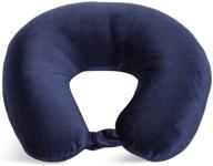 discover ultimate comfort with world's best feather soft microfiber neck pillow in navy logo
