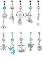 💎 top-rated besteel surgical steel dangle belly button rings: 10 high-quality pieces for women and girls logo