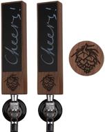 🍺 premium natural walnut wood double beer tap handle display: ideal for homebrew, kegerators, bars, and personalized beer gifts logo