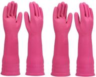 🧤 long rubber dishwashing gloves - 2 pairs, household cleaning gloves - waterproof, durable & reusable, includes 2-pack cleaning cloths logo