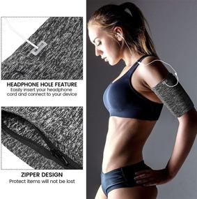 img 2 attached to 📱 3-Piece Phone Armband Set - Running, Walking, Hiking, Jogging, and Travel Cell Phone Holder Sleeve for Arm Bands