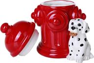 🐶 decorative ceramic firehouse dalmatians and fire hydrant cookie jar - 8.5 inch tall - kitchen counter decor by pacific giftware логотип