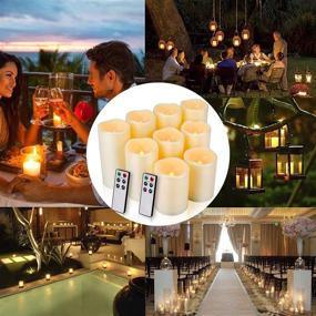 img 1 attached to 🕯️ Waterproof Flameless LED Pillar Candles - Pack of 9, Battery Operated