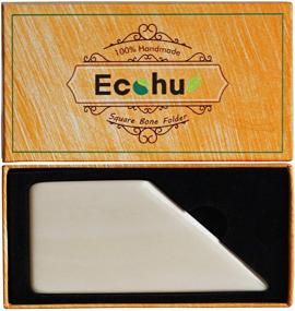 img 4 attached to 🔪 Genuine Bone Folder for Paper & Leather Crafts: ECOHU Square - Ideal for Card Making, Origami, Bookbinding, Scrapbooking - Non-Scratch & Non-Stick