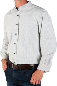 img 4 attached to Irish Heritage Stripe Grandfather Shirt for Men, Collarless Traditional Clothing