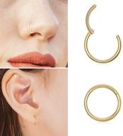 👃 premium quality hypoallergenic hinged nose ring hoop – 316l surgical stainless steel, various sizes and styles for men and women logo