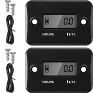 💦 waterproof inductive hour meter: monitor engine usage on gas-powered lawn mowers, dirt bikes, motorcycles, snowmobiles, marine boats, atvs, and more (black, 2 pieces) logo