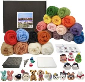 img 4 attached to 🧶 Beginner's Guide: Wool Queen Premium Needle Felting Kit - 22 Colors 70S Wool, Pure Wool Felting Pad, 6 Various Size Needles, Finger Guards, 13 Instructions for Starters