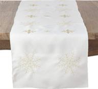 saro lifestyle embroidered snowflake christmas logo