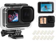 shoot 60m waterproof case kit for gopro hero 9/10 - diving protective housing shell with tempered glass screen protector and anti-fog insert - gopro hero 9 black logo