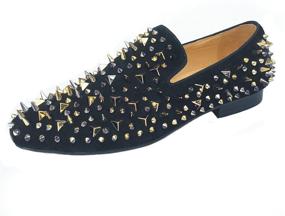 img 1 attached to Justyourstyle Leather Loafers Spikes Slippers: Sleek and Trendy Footwear for the Modern Gentleman