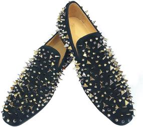 img 2 attached to Justyourstyle Leather Loafers Spikes Slippers: Sleek and Trendy Footwear for the Modern Gentleman