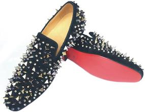 img 3 attached to Justyourstyle Leather Loafers Spikes Slippers: Sleek and Trendy Footwear for the Modern Gentleman