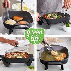 img 3 attached to 🍳 GreenLife 5-Quart Electric Skillet with Healthy Power Ceramic Nonstick Coating, Black