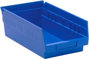 img 1 attached to 🔵 30-Pack of Quantum Storage QSB102BL Hanging Plastic Shelf Bin Storage Containers - Blue, 11-5/8" x 6-5/8" x 4