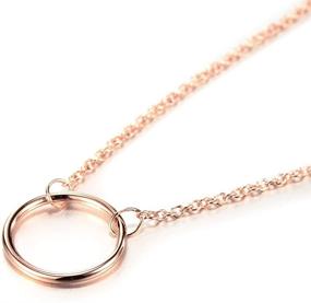 img 2 attached to 🔘 Versatile Open Circle Necklace: Yellow Gold, Rose Gold, or Rhodium Finish on 925 Sterling Silver