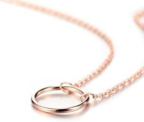 img 3 attached to 🔘 Versatile Open Circle Necklace: Yellow Gold, Rose Gold, or Rhodium Finish on 925 Sterling Silver