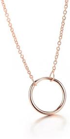 img 1 attached to 🔘 Versatile Open Circle Necklace: Yellow Gold, Rose Gold, or Rhodium Finish on 925 Sterling Silver