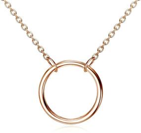 img 4 attached to 🔘 Versatile Open Circle Necklace: Yellow Gold, Rose Gold, or Rhodium Finish on 925 Sterling Silver