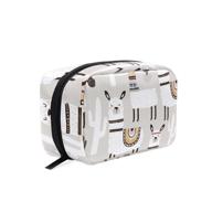 🦙 alaza white llama cosmetic bag: stylish and portable makeup brushes travel case with black zipper logo