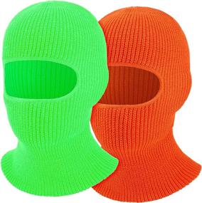 img 4 attached to 2-Piece Ski Mask: Knitted Face Cover + Balaclava for Winter Sports