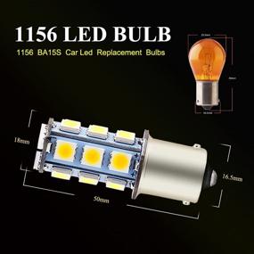 img 1 attached to 🔆 Improved EverBright Amber 1156 LED Bulbs: BA15S 1073 7506 1141 RV Camper SUV MPV Car Turn Signal Bulbs Reverse Lights Side Marker Lights – 18SMD 5050Chips, DC-12V, Pack of 4