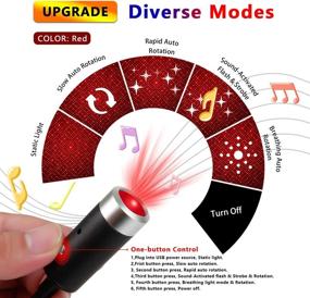 img 2 attached to 🌟 USB Star Light, Sound Activated Strobe with Auto Rotating - 2 Pack, Ruibytree USB Night Light - Adjustable Romantic Interior Car Lights Decoration for Car Party Bedroom (1 Red & 1 Blue)