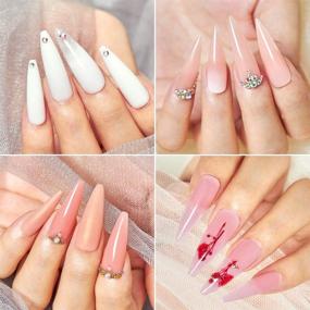 img 2 attached to 💅 MEET ACROSS Poly Extension Nail Gel for Builder Nail Gel - 6 Colors 20ml Nail Art Design Nail Extension Gel Set: Clear, Pink, White, Purple - Poly Nail Extension Gel Ideal for Nail Salon or Easy DIY at Home