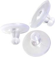 🔒 100-pack silicone earring backs - clear rubber safety backs with pad for secure earring locking logo