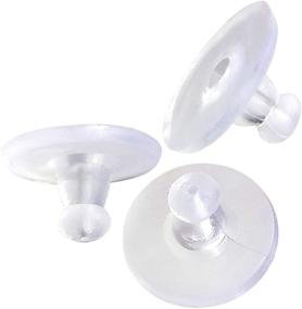 img 4 attached to 🔒 100-Pack Silicone Earring Backs - Clear Rubber Safety Backs with Pad for Secure Earring Locking