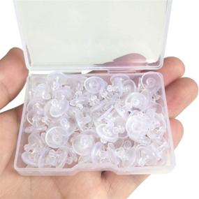 img 3 attached to 🔒 100-Pack Silicone Earring Backs - Clear Rubber Safety Backs with Pad for Secure Earring Locking