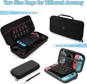 img 2 attached to 🎮 Complete 25-in-1 Bundle: HEYSTOP Switch Accessories for Nintendo Switch - Carrying Case, Dockable Protective Case, Screen Protector, Steering Wheel, PlayStand, Joycon Grip (Black)