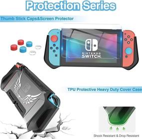 img 1 attached to 🎮 Complete 25-in-1 Bundle: HEYSTOP Switch Accessories for Nintendo Switch - Carrying Case, Dockable Protective Case, Screen Protector, Steering Wheel, PlayStand, Joycon Grip (Black)