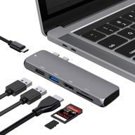 🔌 mac hdmi multiport adapter for macbook pro 13/15/16", 2020-2016, macbook air 2020-2018 with 4k hdmi, 100w usb c power delivery, usb 3.0, sd/tf card reader логотип