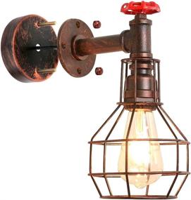 img 2 attached to 🚰 Industrial Water Pipe Wall Sconce, Steampunk Light Fixture with E26 Edison Bulb Socket for Industrial Lamp, Farmhouse and Bedroom Decor