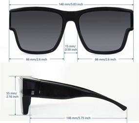 img 3 attached to 🕶️ Ultimate Oversize Fit Over Sunglasses: Perfect for Women and Men, Shield Your Glasses and Enjoy HD Vision with Premium Solar Shield and Nylon Lens