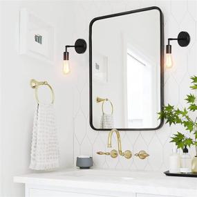 img 3 attached to 🚽 BAODEN Matte Black Bathroom Wall Sconce Set - Vintage Industrial Wall Lamp Fixture