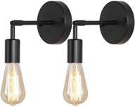 🚽 baoden matte black bathroom wall sconce set - vintage industrial wall lamp fixture logo