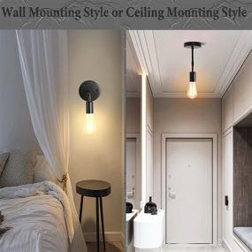 img 2 attached to 🚽 BAODEN Matte Black Bathroom Wall Sconce Set - Vintage Industrial Wall Lamp Fixture