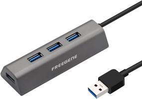 img 3 attached to Anodized Alloy 4-Port USB 3.0 Hub: Fast Data Transfer, Compact Design for Mac and Windows OS