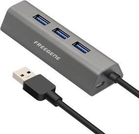 img 4 attached to Anodized Alloy 4-Port USB 3.0 Hub: Fast Data Transfer, Compact Design for Mac and Windows OS