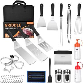 img 4 attached to 🍳 BQYPOWER Griddle Accessories Kit- 30PCS Flat Top Grill Accessories Set for Blackstone and Camp Chef Griddle- Professional BBQ Grill Tools Set for Ultimate Grilling Experience- Barbecue Utensil Gifts