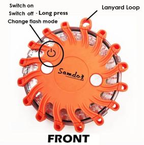 img 2 attached to 🚨 Водонепроницаемый комплект автомобильного вспышечного маяка SAMDO с 9 режимами, аварийным предупреждающим сигналом, предупреждающим сигналом на дороге CR123A - Синий.